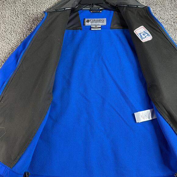 Columbia Interchange Jacket Mens M Blue Titanium Omni Shield Soft Shell Fox News - Picture 7 of 15